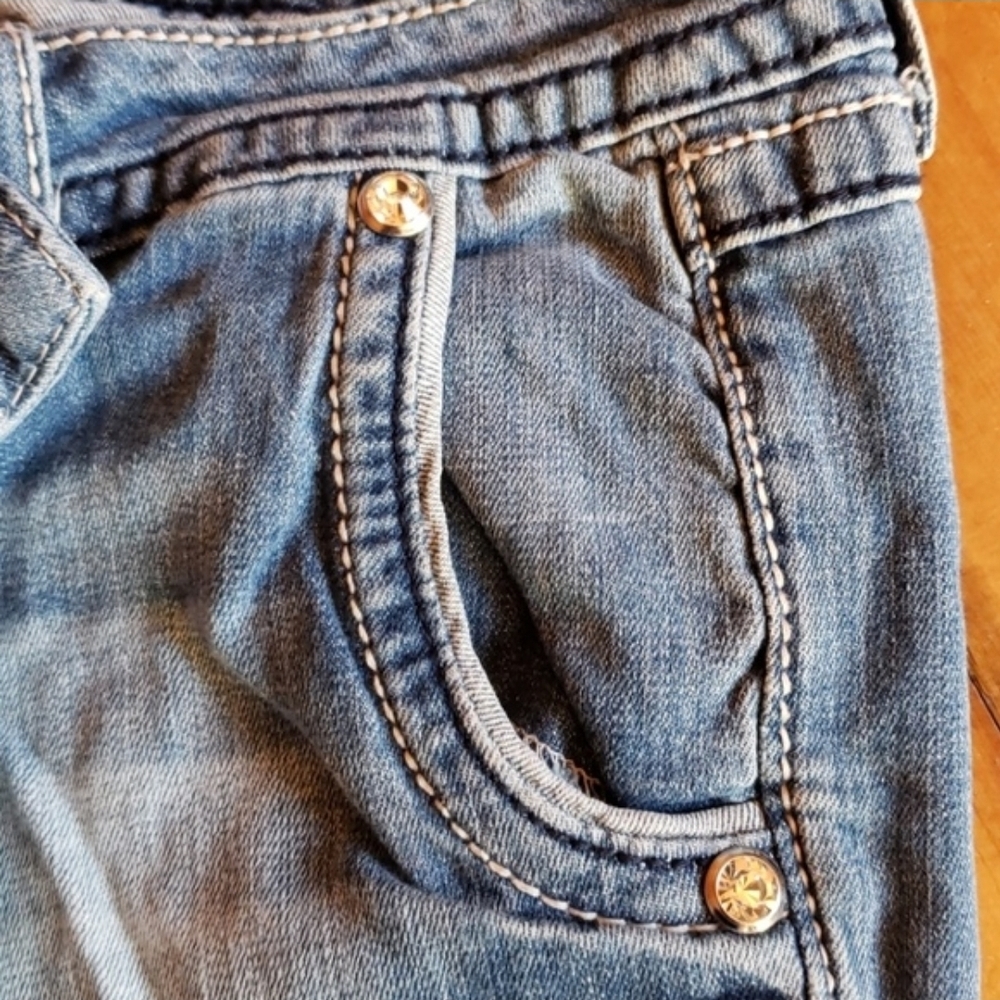 Miss Me Blue Denim Wide Leg Jeans - Picture 6 of 13